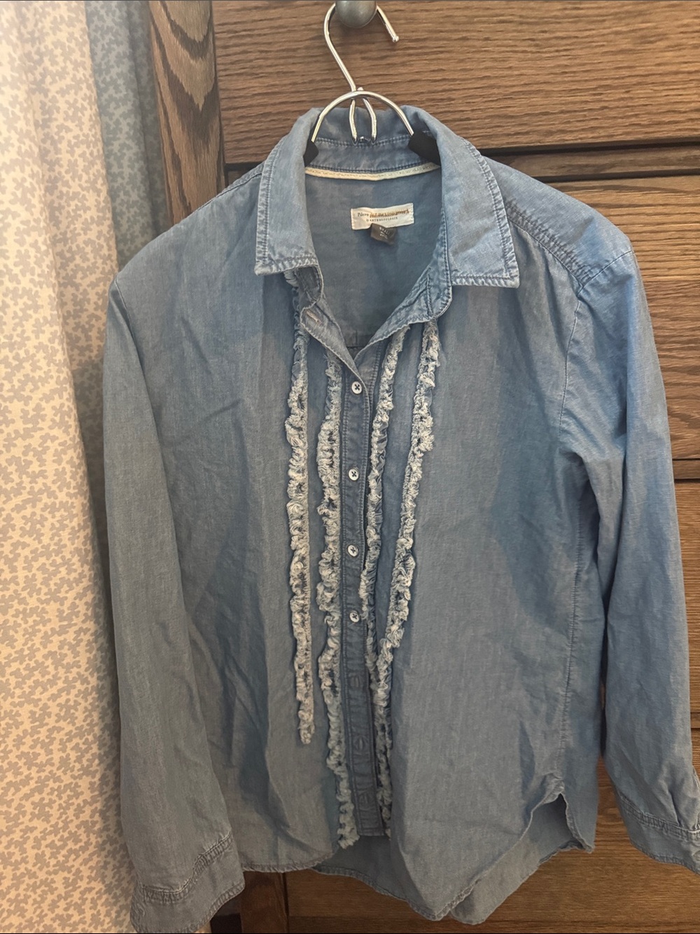 Anthropologie Light Blue Denim Button-Down Shirt